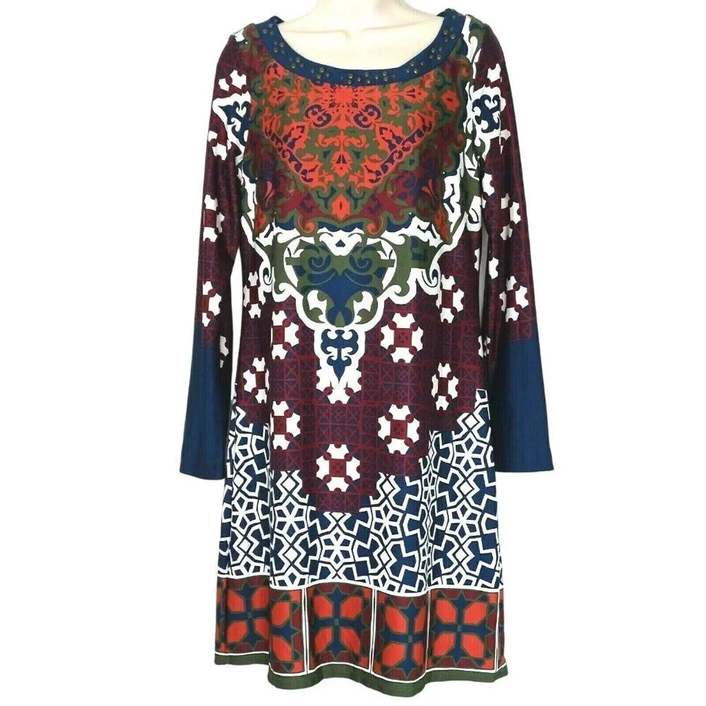 Halo Sheath Dress Women Size S Geometric